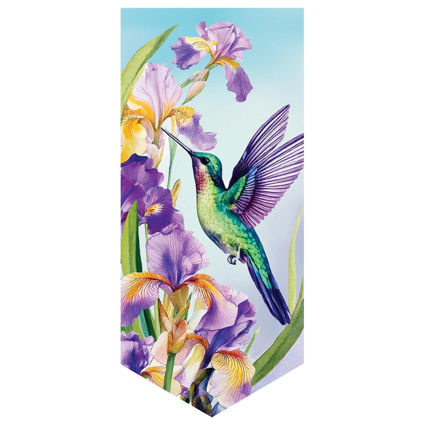 Iris & Hummingbird Everlasting Impressions Garden Flag