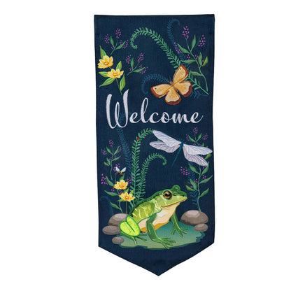 Welcome Garden Friends Frog Everlasting Impressions Garden Flag