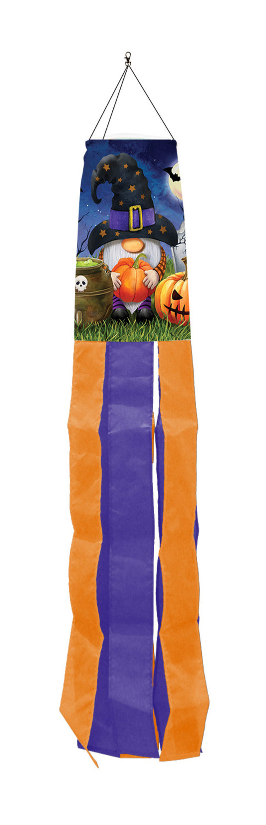 Halloween Gnomes Windsock; Polyester 6"x40"L