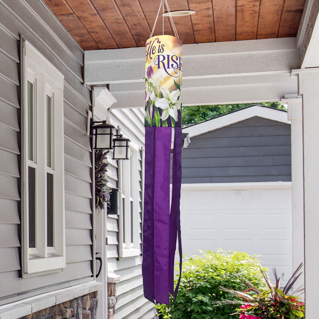 He is Risen Lilies Windsock; Polyester