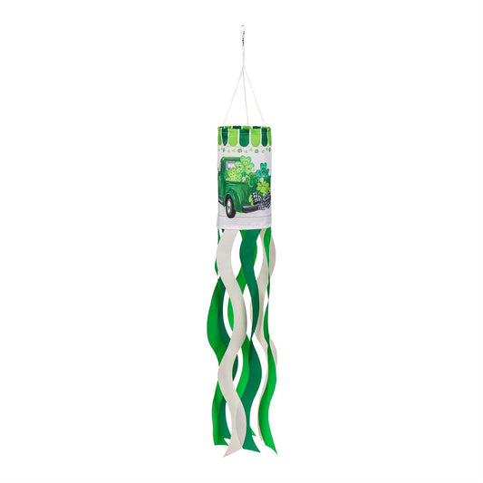 Happy St Patrick's Truck Windsock; Polyester 6"ODx40"L