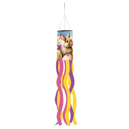 Bunny & Easter Egg Windsock; Polyester 6"ODx40"L