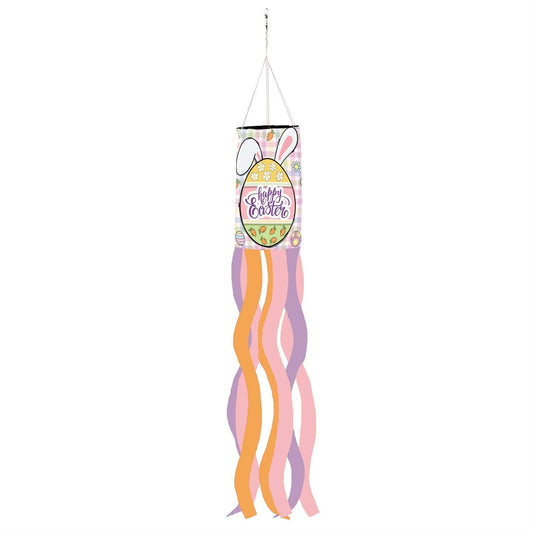 Gingham Easter Windsock; Polyester 6"ODx40"L