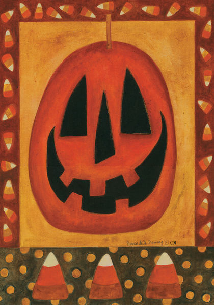 Primitive Pumpkin Printed Seasonal House Flag; Polyester