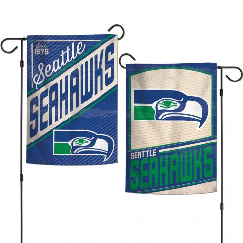 Seattle Seahawks Classic Retro Double Sided Vertical Garden Flag; Polyester