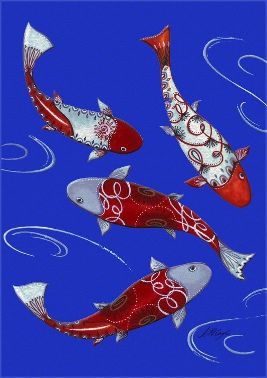 "Koi Fish Collection" Printed Seasonal House Flag; Polyester