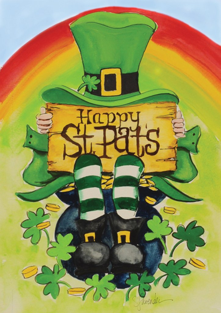 Happy St Pat's House Flag