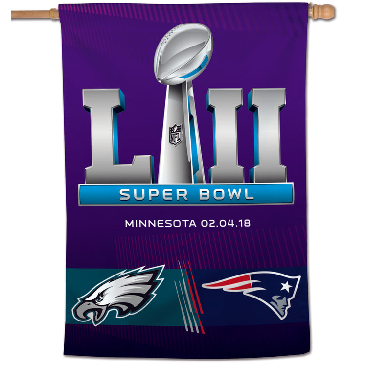 Super Bowl LII Dualing Championship House Flag; Polyester
