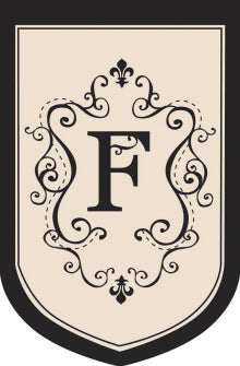 Monogram "F" Double Sided Applique House Flag; Polyester
