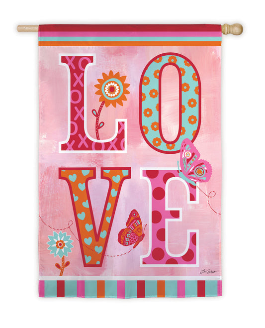 L-O-V-E Valentine's Day House Flag