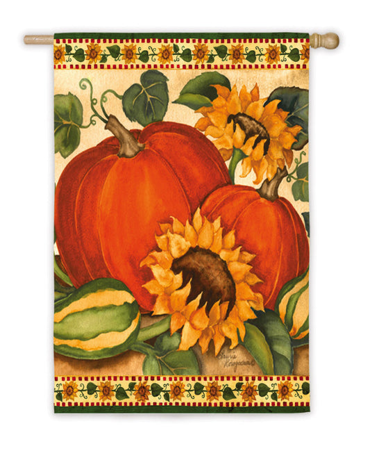 Fall Harvest Printed Seasonal House Flag; Polyester