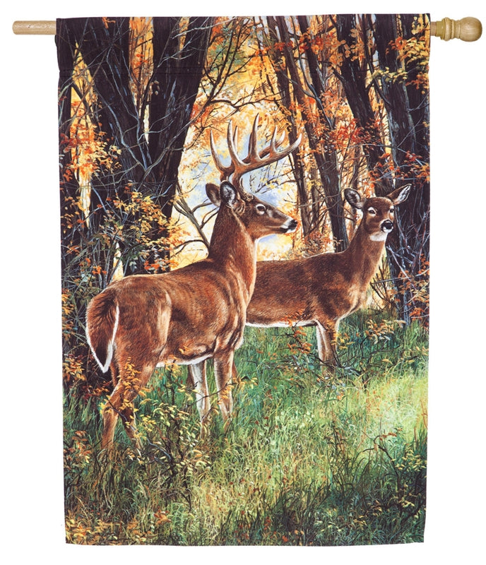 "Undercover Deer" Printed Seasonal House Flag; Polyester