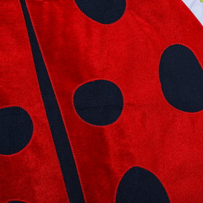 Ladybug with Checks Printed Burlap House Flag; Polyester 28"x44"