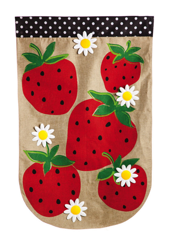 Summer Strawberries House Flag