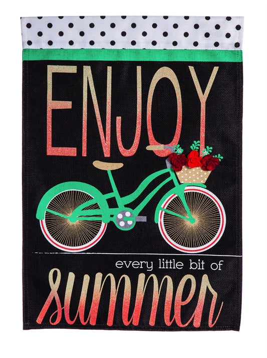 Summer Bicycle Burlap House Flag