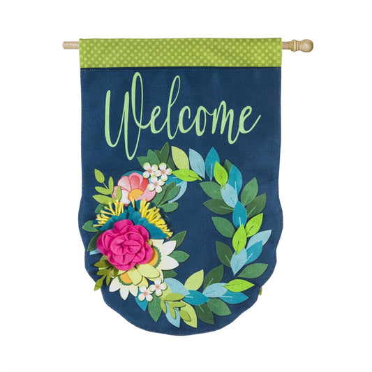 Flower Garden Burlap Seasonal House Flag; Polyester