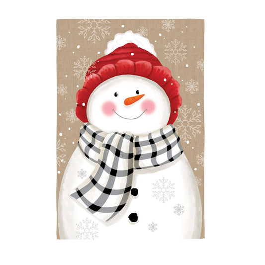 Winter Cheer Snowman Printed Suede House Flag; Polyester 29"x43"