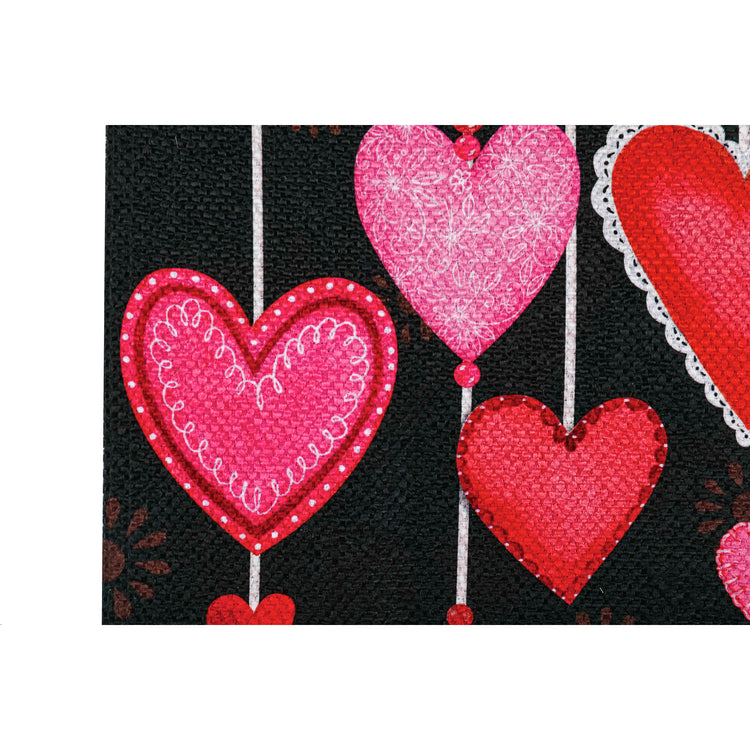 Hanging Love Hearts Printed Suede House Flag; Polyester 29"x43"