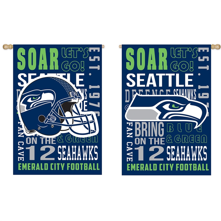 Seattle Seahawks Double Sided Suede House Flag