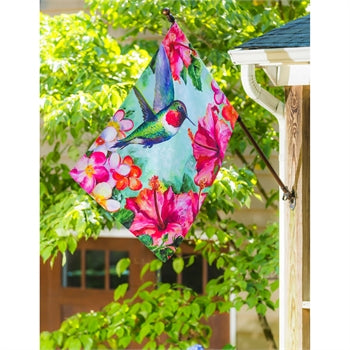 Hummingbird & Hibiscus House Flag