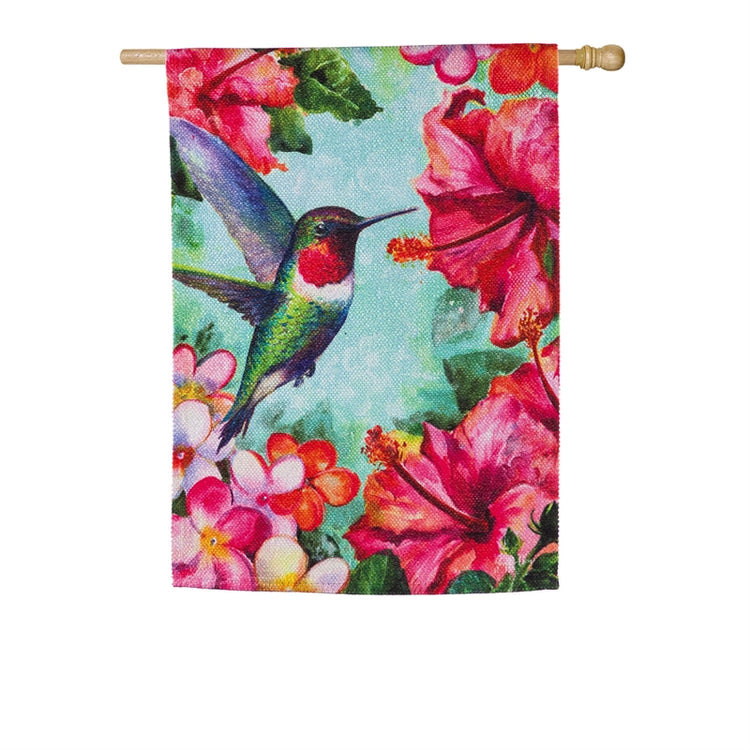 Hummingbird & Hibiscus House Flag