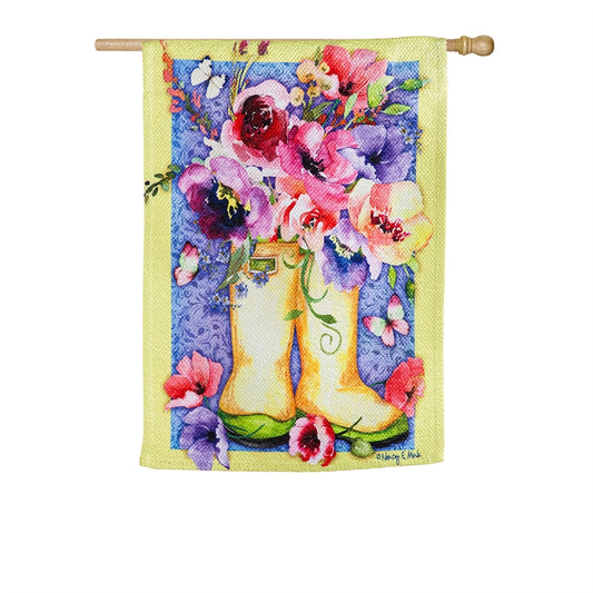 Floral Boots House Flag
