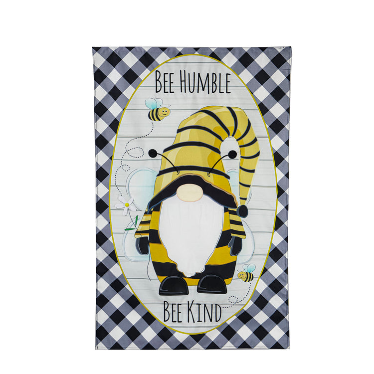 Bee Humble Bee Kind House Flag; Linen Textured Polyester 28"x44"