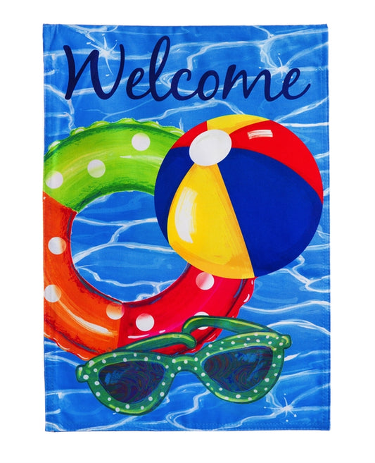 Summer Pool Fun House Flag