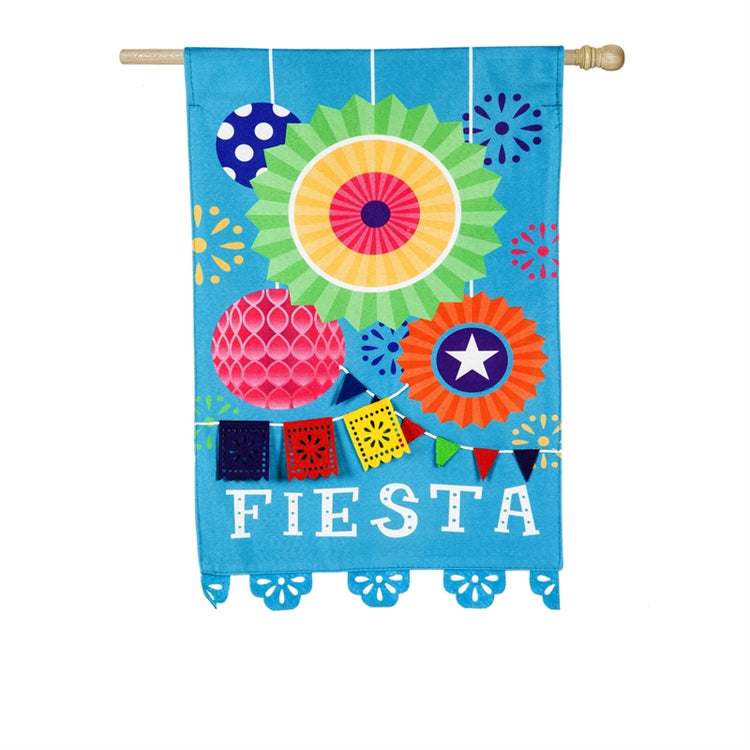 Fiesta Printed Seasonal House Flag; Linen Textured Polyester