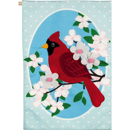 Cardinal Dot & Dogwoods House Flag