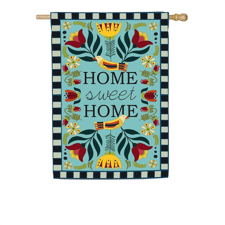 "Home Sweet Home" Printed Seasonal House Flag; Linen Textured Polyester