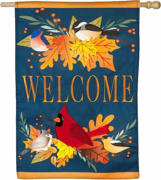 Autumn Songbirds House Flag