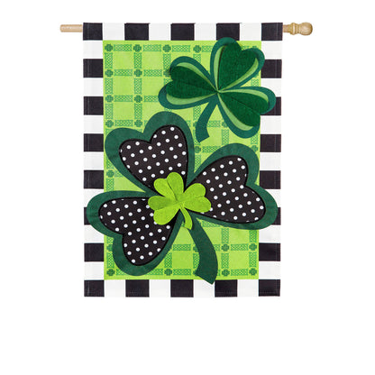 Mixed Print Shamrocks House Flag - Imperfect