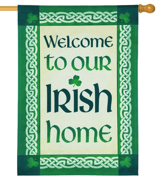 Welcome to Our Irish Home House Flag