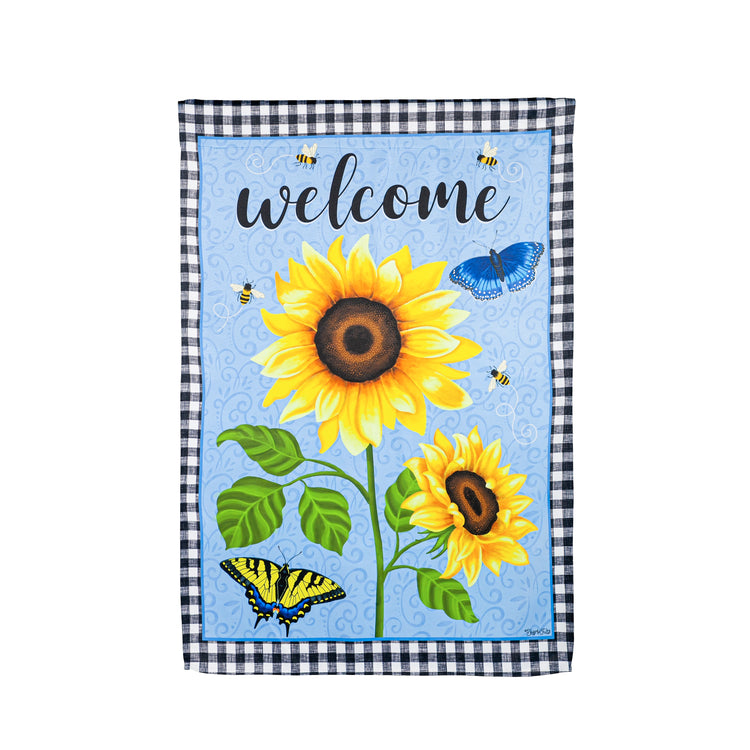 Sunny Sunflower Welcome House Flag