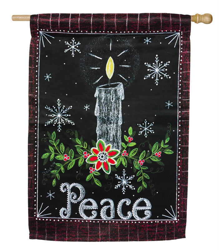 Peace Candle & Joy Christmas Tree 2-Sided House Flag