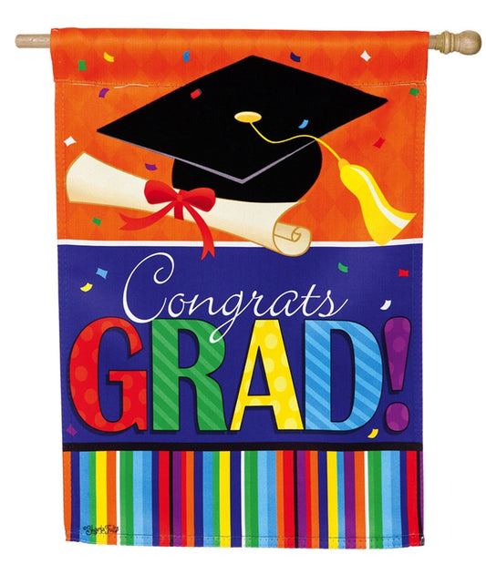 Confetti Graduation House Flag