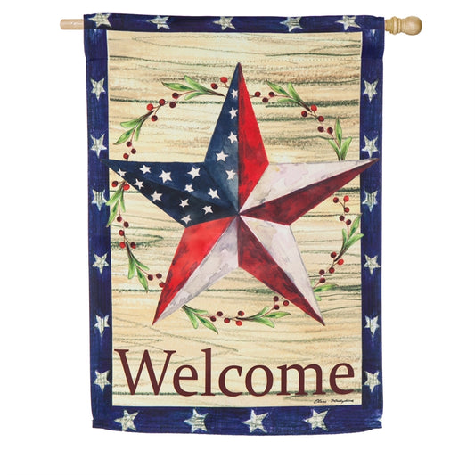 Patriotic American Star House Flag