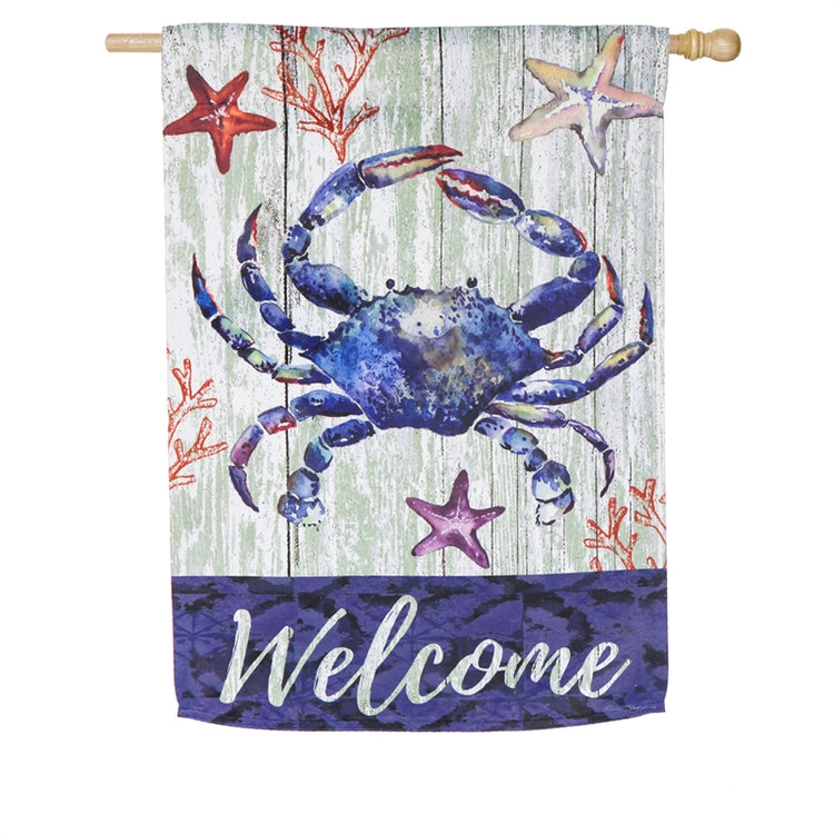 Welcome Blue Crab House Flag