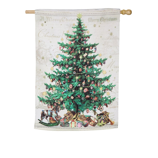 "O Christmas Tree" Printed Suede Seasonal House Flag; Polyester