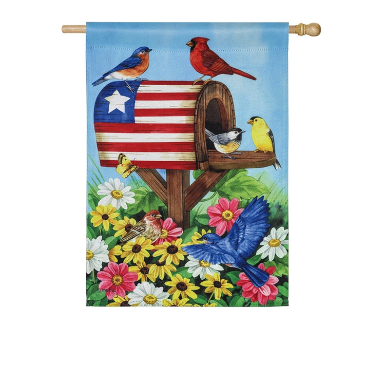 Americana Mailbox Printed Suede Seasonal House Flag; Polyester
