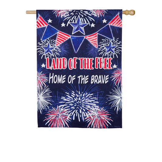 "Land of the Free" Printed Suede Seasonal House Flag; Polyester
