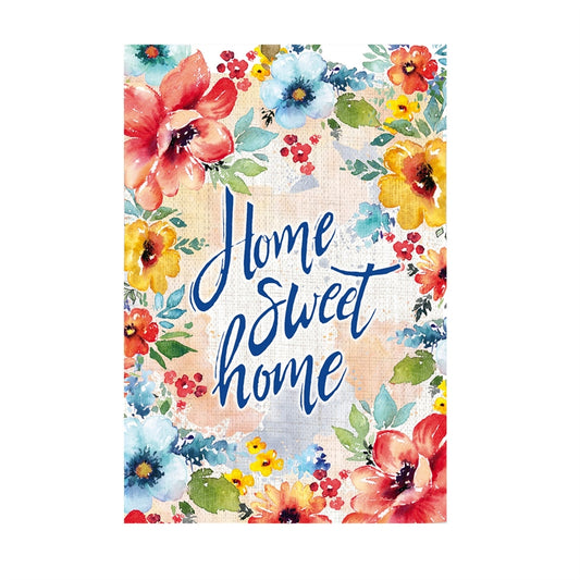 Home Sweet Home Floral House Flag