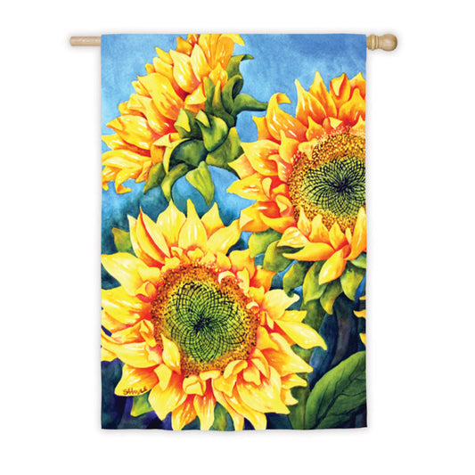 Sunflowers Printed Seasonal House Flag; Polyester