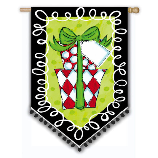 "Polka Dot Presents" Printed Suede Seasonal House Flag; Polyester