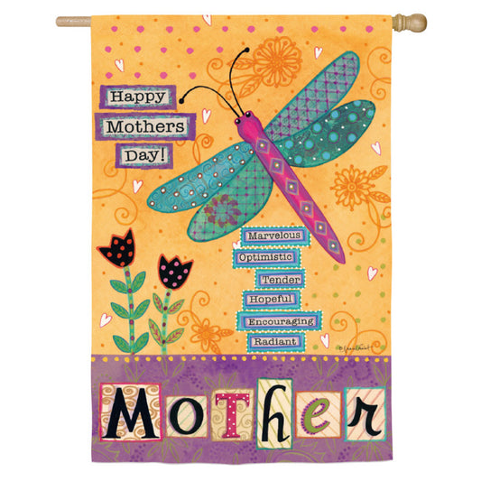 Mothers Day Printed Suede Seasonal House Flag; Polyester