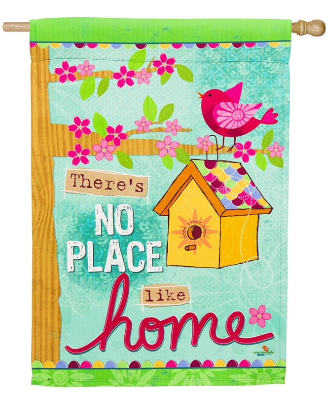 "No Place Like Home" Printed Suede Seasonal House Flag; Polyester