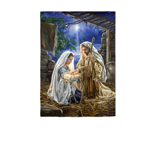 Glory to God Nativity Garden Flag