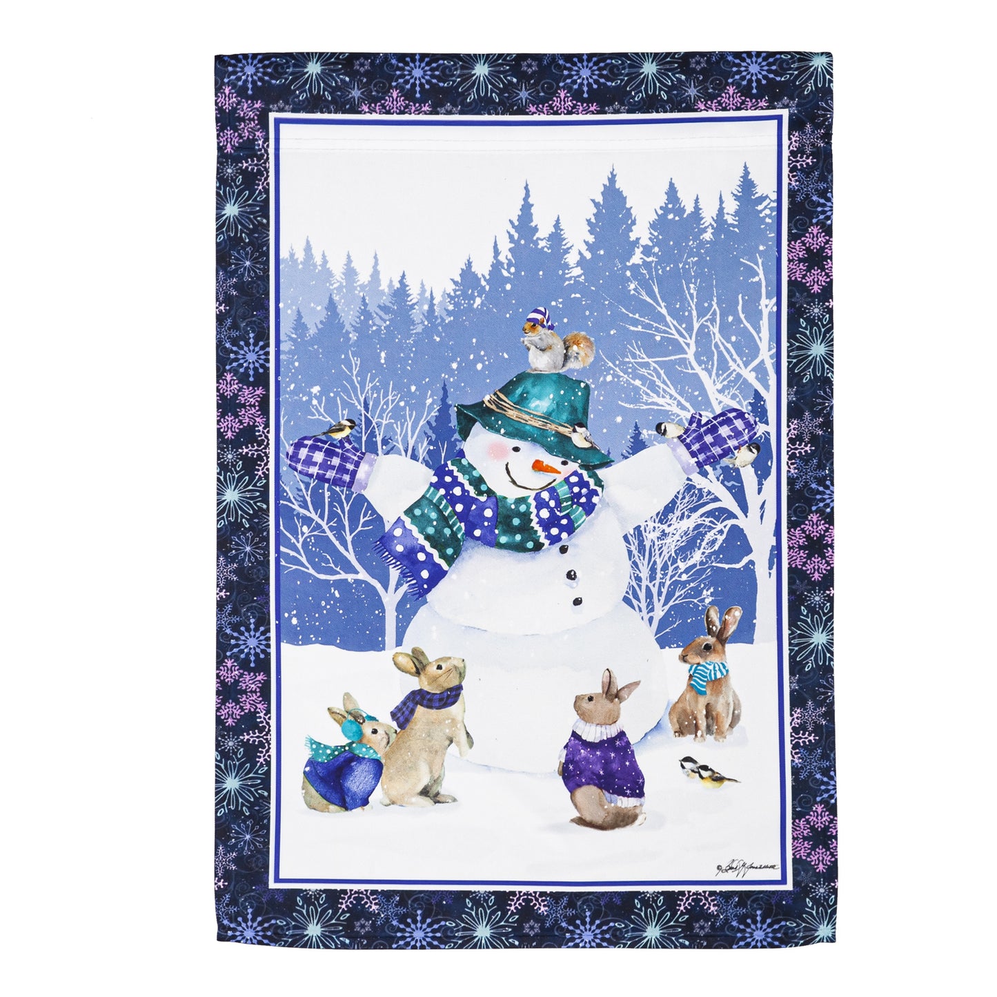 Flurry Friends Printed Seasonal Garden Flag; Polyester 12.5"x18"