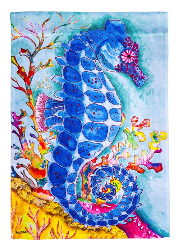 "Seahorse" Printed Seasonal Garden Flag; Polyester